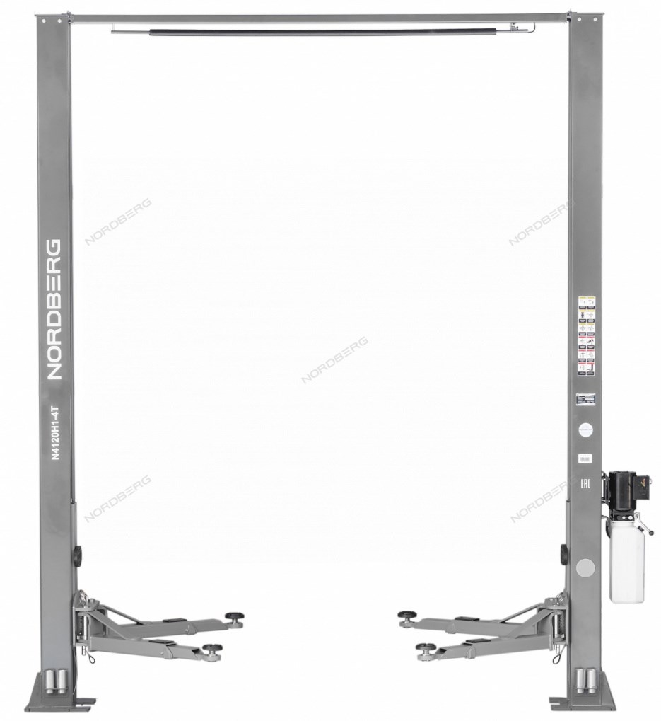 Двухстоечный подъемник NORDBERG N4120H-4T с верхней синхронизацией, г/п 4 т, 220 В, высота 3,6 м (Серый)